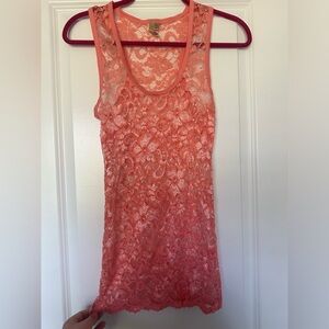 BKE by Buckle Peach Lacey Tank. Size medium.